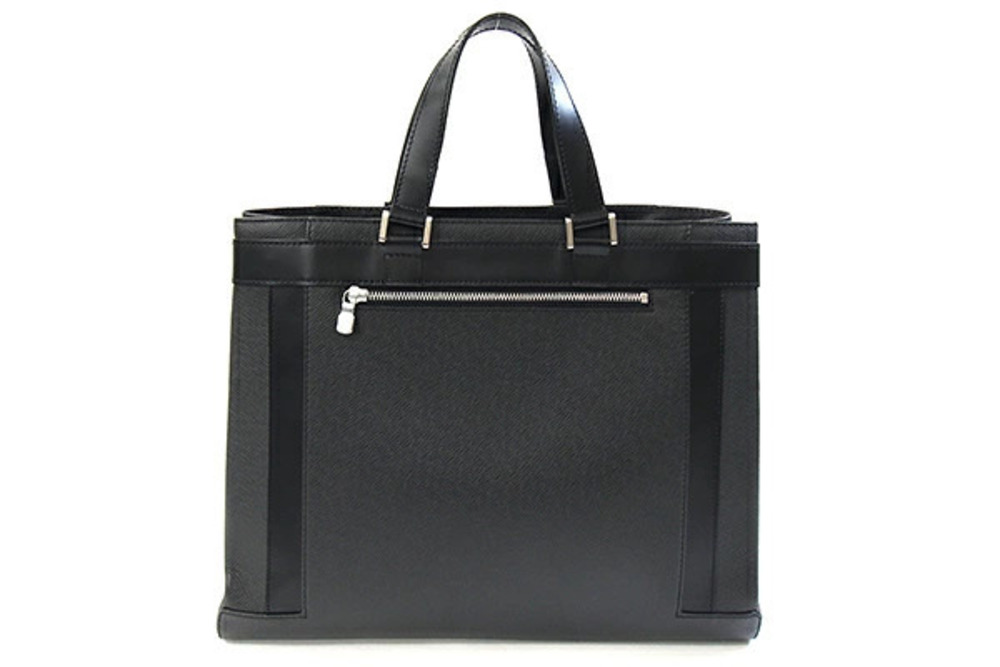 Louis Vuitton Ardoise Handbag Tote Taiga Business Kasbek Black Bag Black